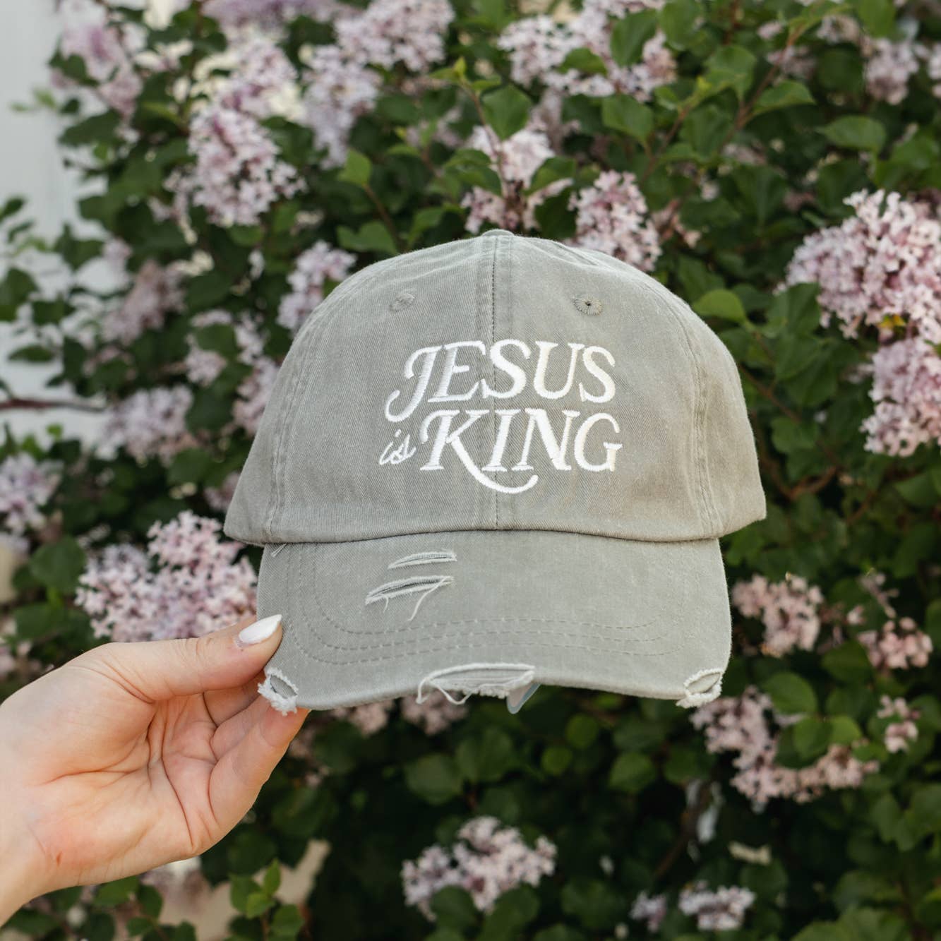 Jesus is King Distressed Dad Hat