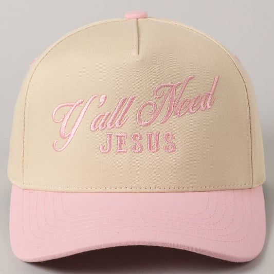 Y'all Need Jesus Lettering Embroidered Trucker Hat