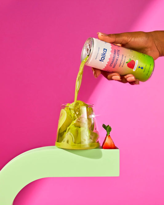 Strawberry Matcha Latte with Adaptogens