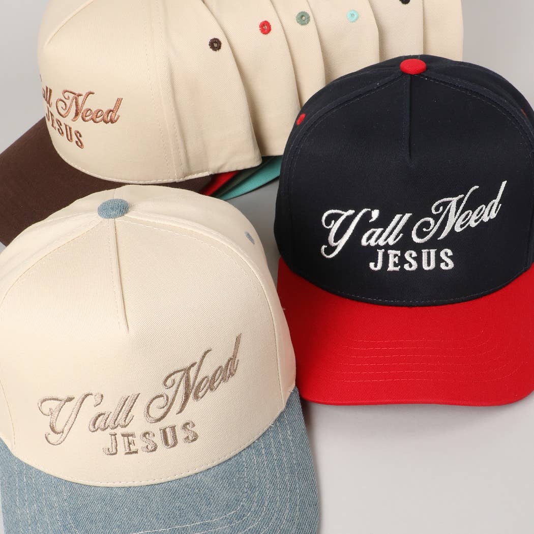 Y'all Need Jesus Lettering Embroidered Trucker Hat