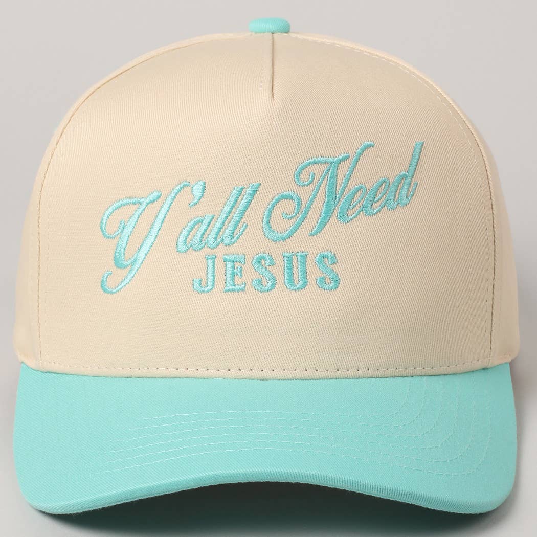 Y'all Need Jesus Lettering Embroidered Trucker Hat