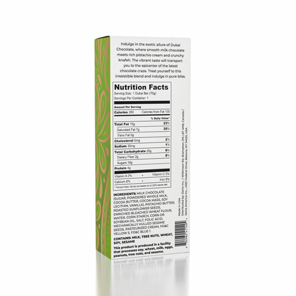 Dubai Chocolate Bar Pistachio by Oasis Treasures (Ice Pack)