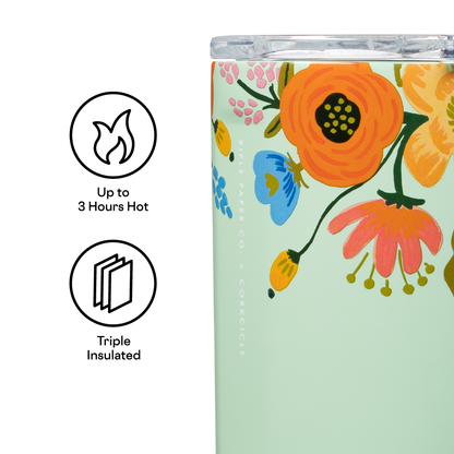 Corkcicle Mug - 16oz Rifle Paper - Gloss Mint Lively Floral