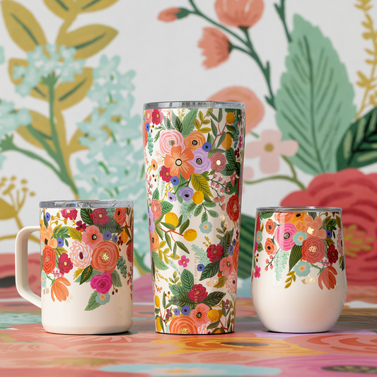 Corkcicle Stemless - 12oz Rifle Paper - Garden Party Cream
