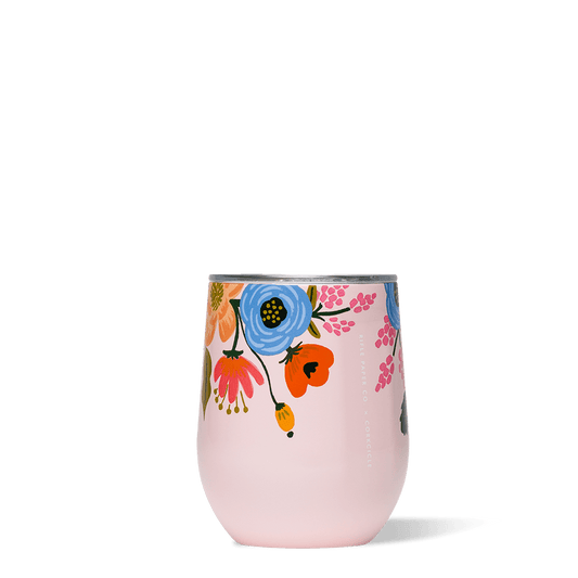 Corkcicle Rifle Paper Stemless - 12oz Gloss Blush - Lively Floral