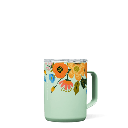Corkcicle Mug - 16oz Rifle Paper - Gloss Mint Lively Floral