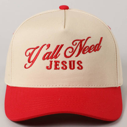 Y'all Need Jesus Lettering Embroidered Trucker Hat