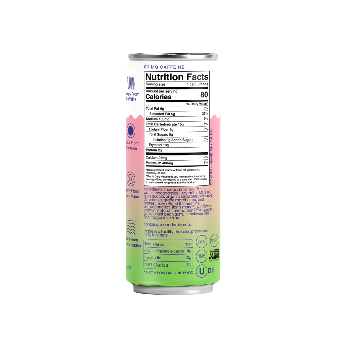 Strawberry Matcha Latte with Adaptogens (case of 4)