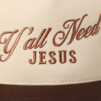 Y'all Need Jesus Lettering Embroidered Trucker Hat